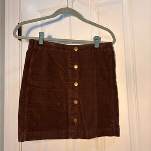 Toad&Co Chocolate Button-Front Mini Skirt